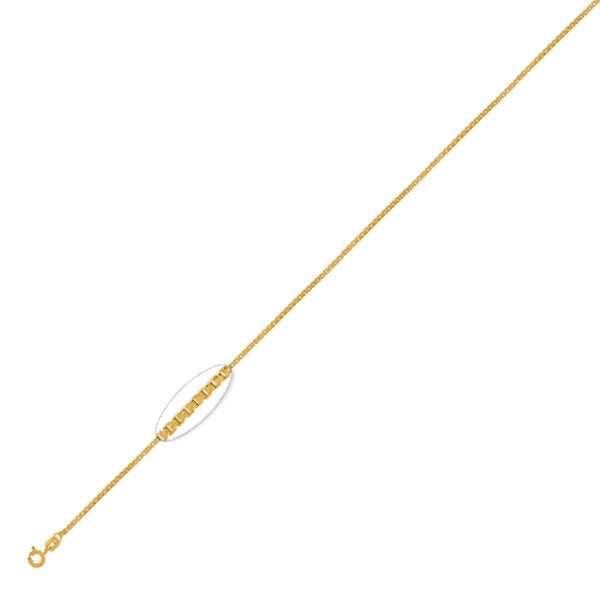 925 Sterling Silver 1.5mm Gold Plated Pendant Bracelet  10" Unisex - Gold Americas