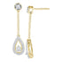 10K Yellow Gold Round Diamond Teardrop Screwback Dangle Earrings 1/4 Cttw - Gold Americas