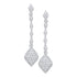 10K White Gold Round Diamond Cluster Drop Dangle Earrings 1/4 Cttw - Gold Americas