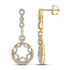 10K Yellow Gold Round Diamond Starburst Circle Dangle Screwback Earrings 1/2 Cttw - Gold Americas