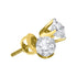 14K Yellow Gold Round Diamond Solitaire Stud Earrings 3/8 Cttw