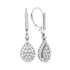 14K White Gold Round Diamond Teardrop Frame Cluster Dangle Earrings 7/8 Cttw - Gold Americas