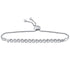 10K White Gold Round Pave-set Diamond Single Row Bolo Bracelet 1/2 Cttw