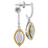 10K Two-tone Gold Round Diamond Rope Oval Dangle Earrings 1/8 Cttw - Gold Americas