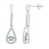 10K White Gold Round Diamond Moving Twinkle Teardrop Dangle Earrings 1/5 Cttw - Gold Americas