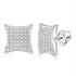 10K White Gold Mens Round Diamond Square Kite Cluster Stud Earrings 1/3 Cttw - Gold Americas