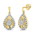 10K Yellow Gold Round Diamond Teardrop Dangle Earrings 1/3 Cttw - Gold Americas