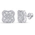 Sterling Silver Round Diamond Square Flower Petals Fashion Earrings 1/8 Cttw - Gold Americas