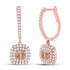 14K Rose Gold Round Brown Color Enhanced Diamond Dangle Earrings 2-1/3 Cttw - Gold Americas