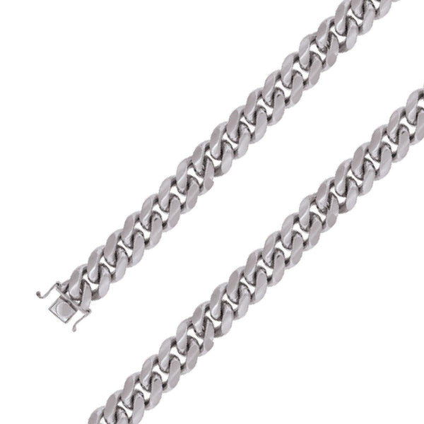 925 Sterling Silver 15mm Rhodium Plated Miami Cuban Chain Size- 8" - Gold Americas