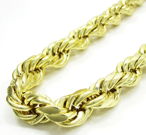 14K Yellow Gold Solid Rope Chain 12MM