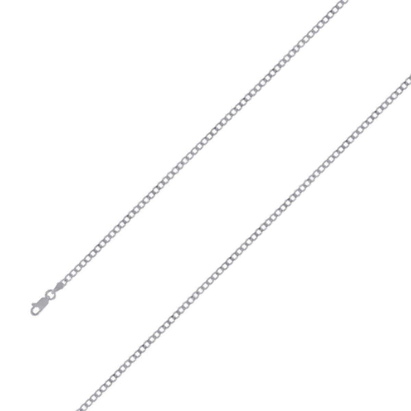 925 Sterling 3mm Silver Rhodium Plated Cuban Chain Size- 8" - Gold Americas