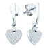 10K White Gold Round Diamond Dangle Heart Screwback Earrings 1/4 Cttw - Gold Americas