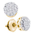 14K Yellow Gold Round Diamond Flower Cluster Screwback Earrings 1/2 Cttw - Gold Americas