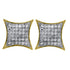 10K Yellow Gold Round Diamond Square Kite Cluster Earrings 1/4 Cttw - Gold Americas