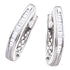 10K White Gold Baguette Channel-set Diamond Hoop Earrings 1/2 Cttw - Gold Americas