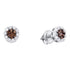 14k White Gold Cognac-brown Color Enhanced Diamond Halo Flower Cluster Screwback Stud Earrings 1/2 Cttw - Gold Americas