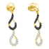 14K Yellow Gold Round Black Color Enhanced Diamond Dangle Earrings 1/3 Cttw - Gold Americas