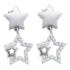 10K White Gold Round Diamond Star Dangle Earrings 1/10 Cttw - Gold Americas