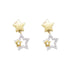 10K Yellow Gold Round Diamond Star Dangle Earrings 1/10 Cttw - Gold Americas