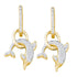 10K Yellow Gold Round Diamond Dolphin Dangle Earrings 1/3 Cttw - Gold Americas