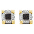 10K Yellow Gold Mens Round Diamond 3D Cube Square Cluster Stud Earrings 1/4 Cttw - Gold Americas