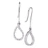 10K White Gold Round Diamond Teardrop Outline Wire Dangle Earrings 1/6 Cttw - Gold Americas