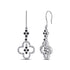 10k White Gold Black Color Enhanced Diamond Cluster Wire Dangle Ear-wire Earrings 1/8 Cttw - Gold Americas