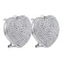 Sterling Silver Round Diamond Heart Omega-back Earrings 1.00 Cttw - Gold Americas