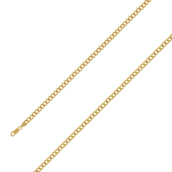 14k Yellow Gold Finish 6mm Silver Cuban Chain Size- 8" - Gold Americas