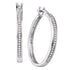 Sterling Silver White Diamond Single-row Hoop Earrings 1/6 Cttw - Gold Americas