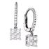 18K White Gold Round Diamond Cluster Dangle Earrings 3/4 Cttw - Gold Americas