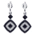 10K White Gold Round Black Color Enhanced Diamond Concentric Square Dangle Earrings 1/3 Cttw - Gold Americas