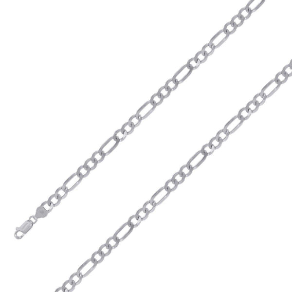 925 Sterling 7mm Silver Rhodium Plated Figaro Chain Size- 7" - Gold Americas