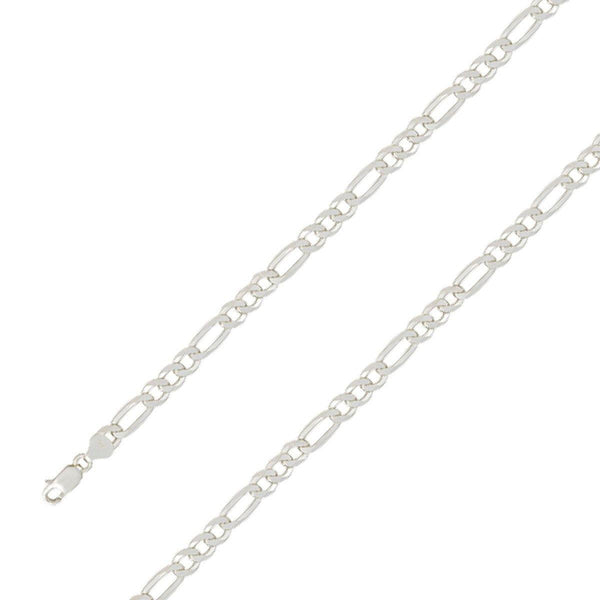 925 Sterling 7mm Silver E-Coated Figaro Chain Size- 8" - Gold Americas