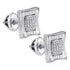 Sterling Silver Mens Round Diamond Square Kite Cluster Stud Earrings 1/10 Cttw - Gold Americas