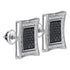 Sterling Silver Mens Round Black Color Enhanced Diamond Square Stud Earrings 1/3 Cttw - Gold Americas