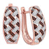 10K Rose Gold Round Red Color Enhanced Diamond Hoop Earrings 1/3 Cttw - Gold Americas