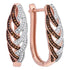 10K Rose Gold Round Red Color Enhanced Diamond Hoop Luxury Earrings 1/3 Cttw - Gold Americas