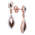 10K Rose Gold Round Red Color Enhanced Diamond Dangle Earrings 1/3 Cttw - Gold Americas