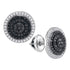 10K White Gold Round Black Color Enhanced Diamond Concentric Circle Layered Cluster Earrings 1/2 Cttw - Gold Americas