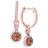 14K Rose Gold Round Brown Diamond Circle Dangle Earrings 1/2 Cttw - Gold Americas