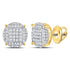 Yellow-tone Sterling Silver Mens Round Diamond Circle Cluster Earrings 1/2 Cttw - Gold Americas