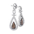 10K White Gold Round Brown Color Enhanced Diamond Teardrop Dangle Earrings 1/3 Cttw - Gold Americas