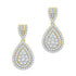 10K Yellow Gold Round Diamond Teardrop Dangle Earrings 7/8 Cttw - Gold Americas