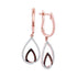 10K Rose Gold Round Red Color Enhanced Diamond Teardrop Dangle Hoop Earrings 1/4 Cttw - Gold Americas