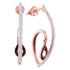 10K Rose Gold Round Red Color Enhanced Diamond Teardrop Dangle Earrings 1/4 Cttw - Gold Americas