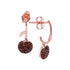 10K Rose Gold Round Red Color Enhanced Diamond Dangle Cluster Earrings 1/4 Cttw - Gold Americas