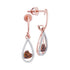 10K Rose Gold Round Red Color Enhanced Diamond Heart Dangle Earrings 1/5 Cttw - Gold Americas